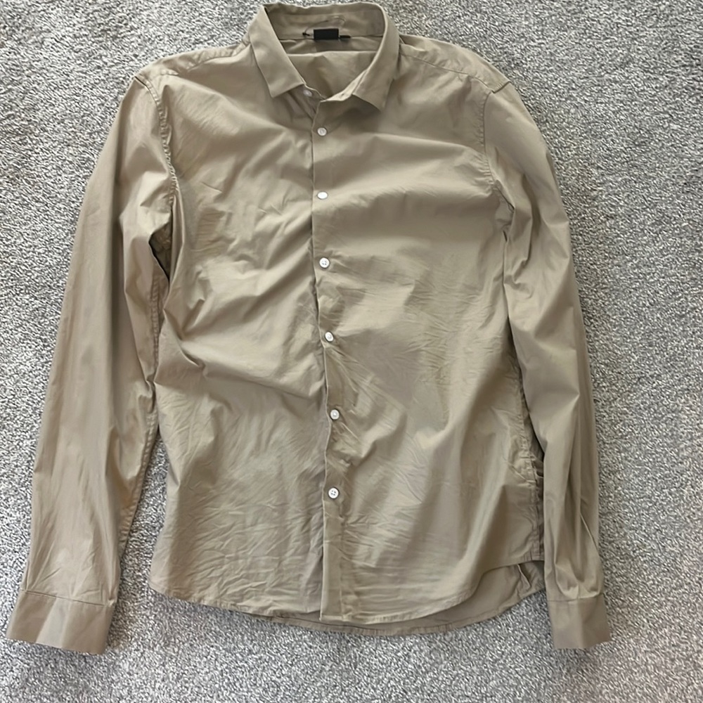 ASOS Khaki Button Down Dress Shirt